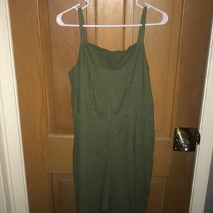 Green Ankle Cropped Wide Leg Jumpsuit